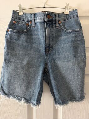 Madewell Light Blue Bonet Wash High-Rise Mid-Length Denim Jean Shorts